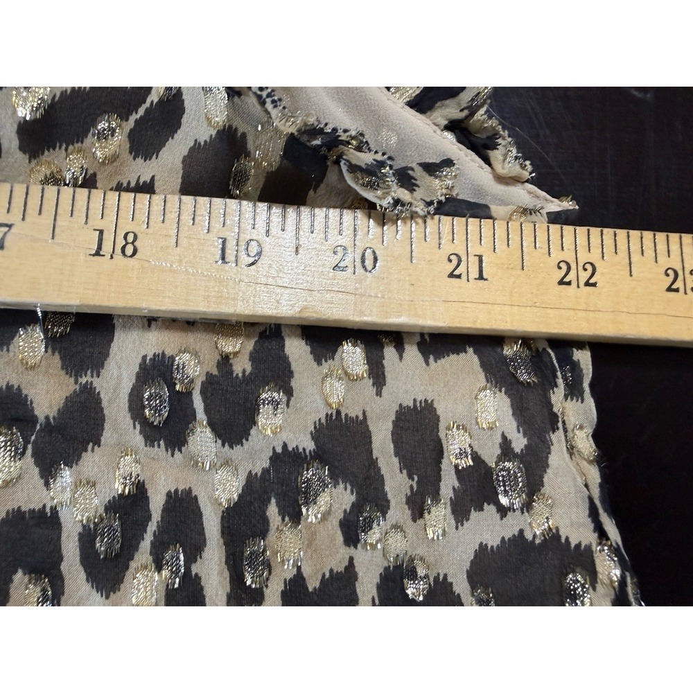 Kate Spade Metallic Leopard Clip Dot Peplum Blouse Silk Bow Tie Tank Top L - Picture 10 of 15